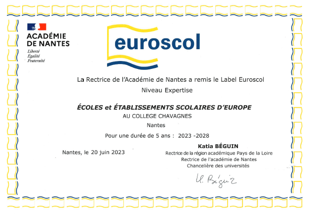 Lire la suite à propos de l’article Cérémonie de remise du renouvellement du label Euroscol le 3 juillet 2023