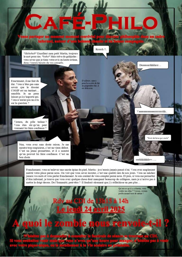 Lire la suite à propos de l’article Café-philo du 24 avril 2025 – Les zombies