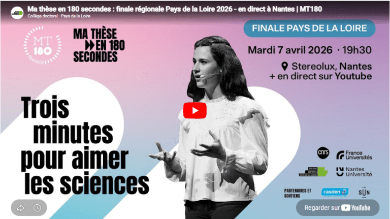 Lire la suite à propos de l’article Ma thèse en 180 seconde : finale régionale Pays de La Loire