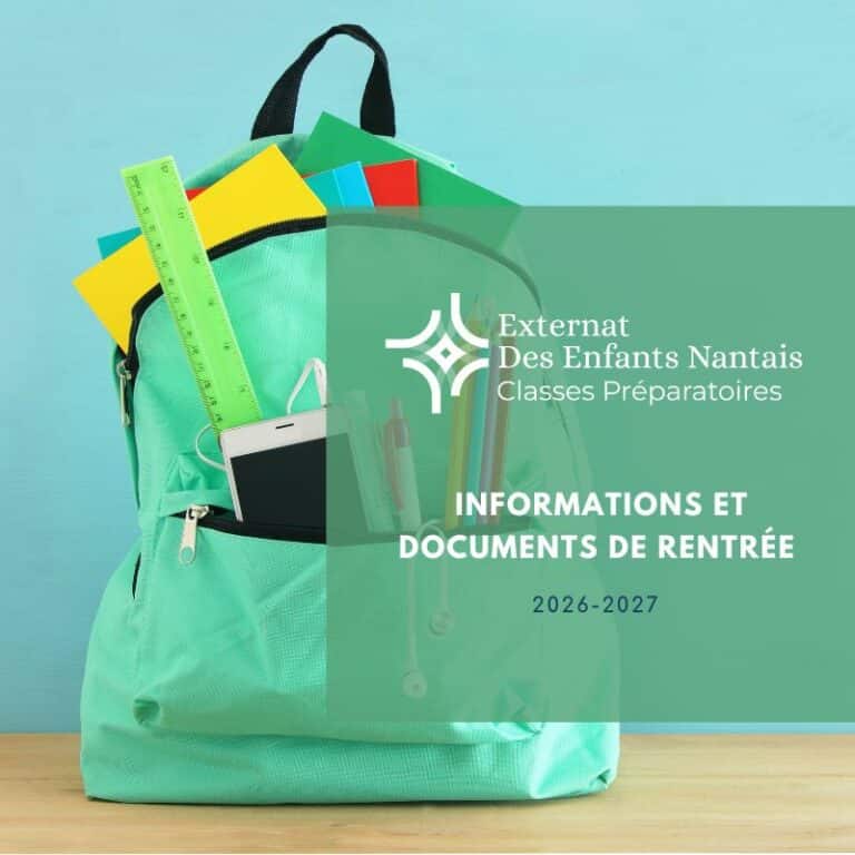 Lire la suite à propos de l’article Dates et informations de rentrée – Classes préparatoires à l’Externat des Enfants Nantais – Septembre 2026
